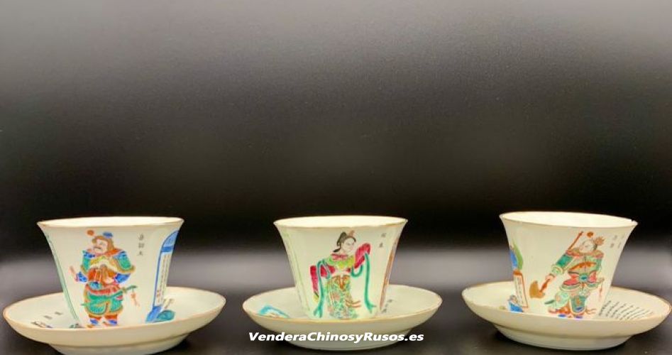 Vendo a chinos platillos, tazas de té de porcelana China